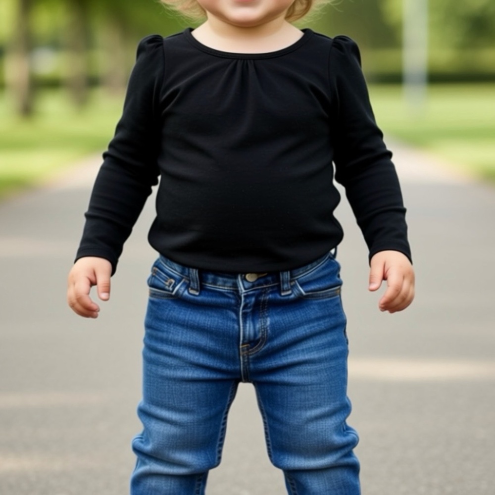Jeans and Long Sleeve Shirt Toddlers Size 2T Child place Boot cut Cherokee Puff
